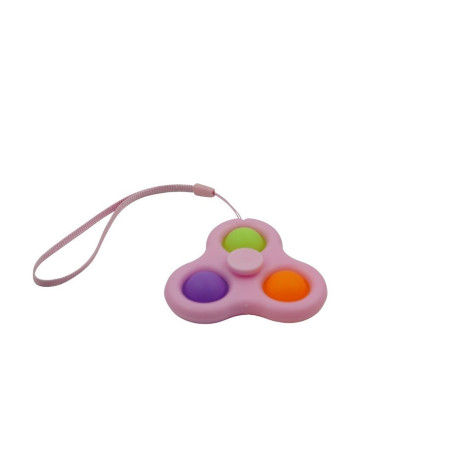 Jucarie senzoriala spinner Flippy- Fidget Toy, Simple Dimple, 7 cm, Roz/Multicolor