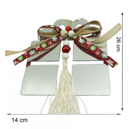 Ornament brad, Flippy, Cadou, Argintiu, Lucios, 14*26CM, Acril, Interior/ Exterior