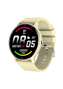 Ceas smartwatch si bratara fitness Flippy ZL02D, oxigen, ritm cardiac, pedometru, notificari, IP67, Compatibil cu Android/iOS, vibratii, multi sport, Galben