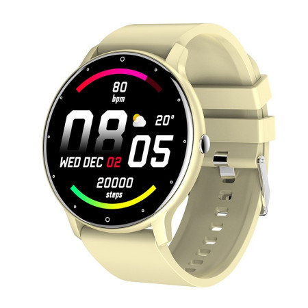 Ceas smartwatch si bratara fitness Flippy ZL02D, oxigen, ritm cardiac, pedometru, notificari, IP67, Compatibil cu Android/iOS, vibratii, multi sport, Galben