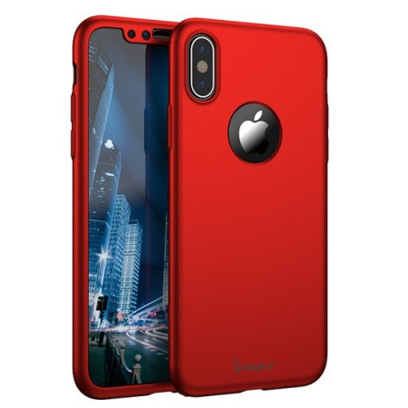 Husa Apple iPhone X IPAKY Full Cover 360 Rosu + Folie Cadou