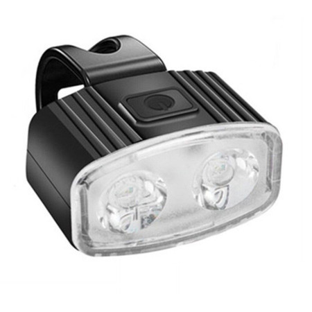 Set far si stop spate LED bicicleta, Flippy, incarcare USB, rezistent la apa, 4 moduri de luminare, Plastic, Alb/Rosu, 10x6x4 cm