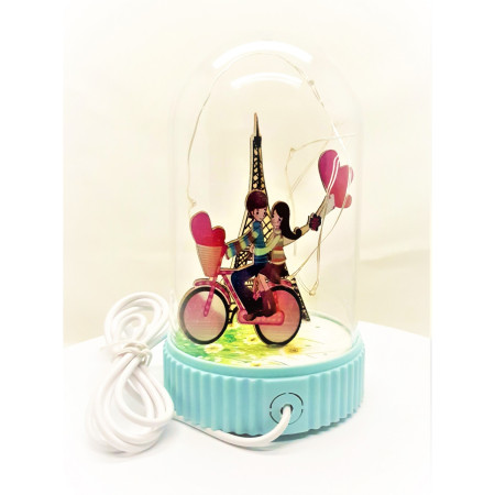 Decoratiune Luminoasa Glob cu USB Model Love 14.5 cm Multicolor