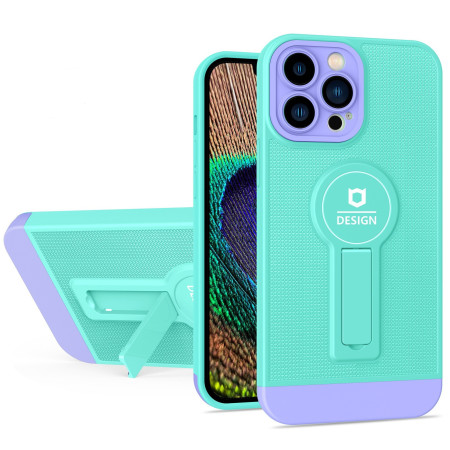 Husa Armor Design cu Stand pentru Apple iPhone XR, Blue/Mov, Suport Auto Magnetic, Wireless Charge, Protectie Antisoc, Flippy