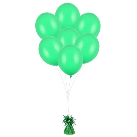 Greutate pentru Baloane cu Heliu, Flippy, din Folie cu Franjuri, 170g, 13 x 5 x 3 cm, Verde