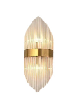 Aplica de Perete, Flippy, pentru Interior, din Otel Inoxidabil si Sticla, LED, Auriu, 45x18 cm