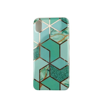 Husa protectie pentru Apple iPhone XR Soft IMD TPU Marble Geometric Verde