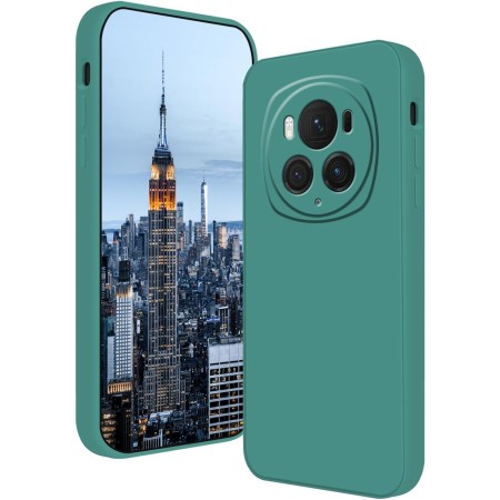 Husa de Protectie, Flippy, pentru Honor Magic 6 Pro, Liquid Silicone, cu Microfibra pe Interior, Protectie Antisoc, Compatibil Incarcare Wireless, Verde