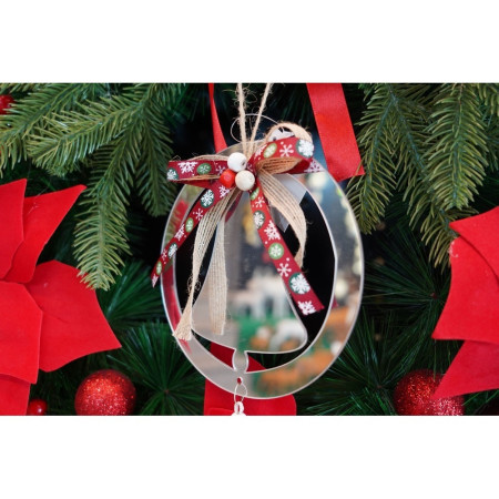 Ornament brad, Flippy, Clopotel, Argintiu, Lucios, 14*26CM, Acril, Interior/ Exterior