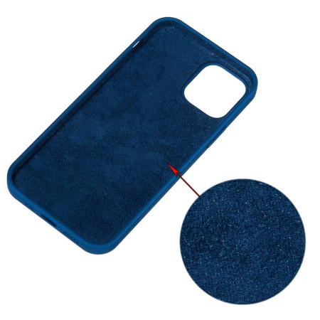 Husa pentru Apple iPhone 14 Pro Flippy, Liquid Silicone, cu Microfibra pe interior, Protectie Antisoc, Blue Royal, Albastru inchis