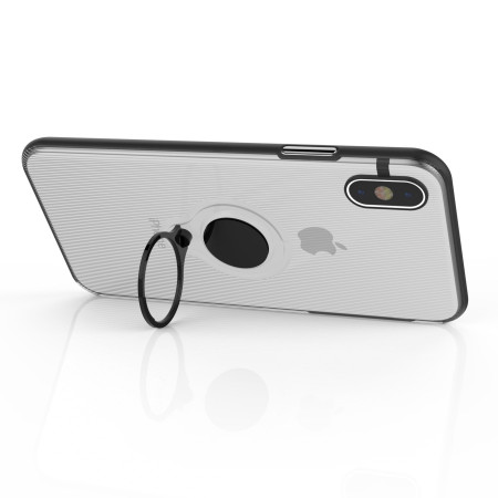 Husa Apple iPhone X Armor Ring cu inel magnetic Transparent