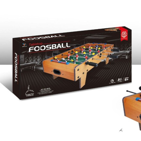 Masa de Fotbal cu Teren si 18 Jucatori Flippy, 6 Manere, cu Tablou pentru Scor, din Metal, Lemn si ABS, 69 x 36.5 x 23 cm, cu Picioare, pentru copii/adulti