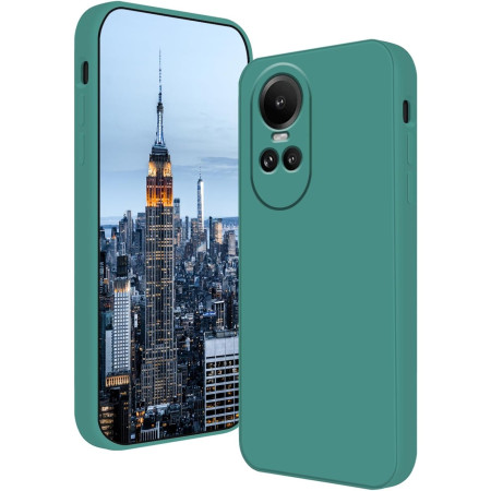 Husa de Protectie, Flippy, pentru Oppo Reno 10 5G, Liquid Silicone, cu Microfibra pe Interior, Protectie Antisoc, Compatibil Incarcare Wireless, Verde