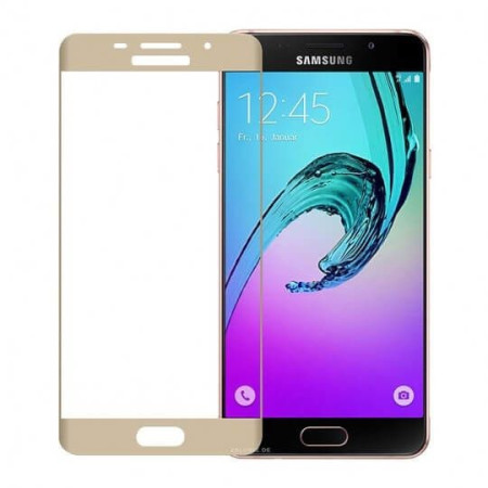 Folie Sticla Samsung Galaxy A3 2016 3D Auriu