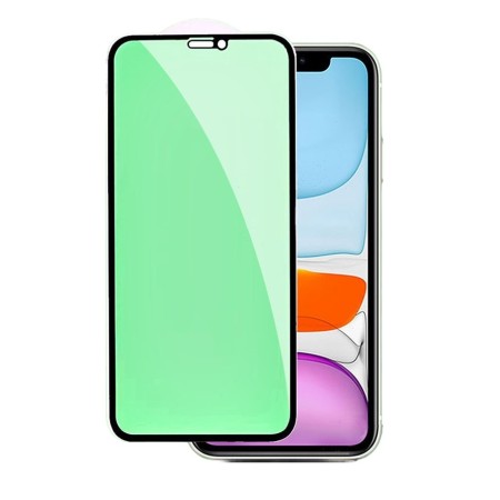 Folie de Sticla Securizata pentru Apple iPhone 15, Flippy, Lumina Verde Anti-Blue Ray, Auto-Aplicare, Protectie Completa 9D, Verde