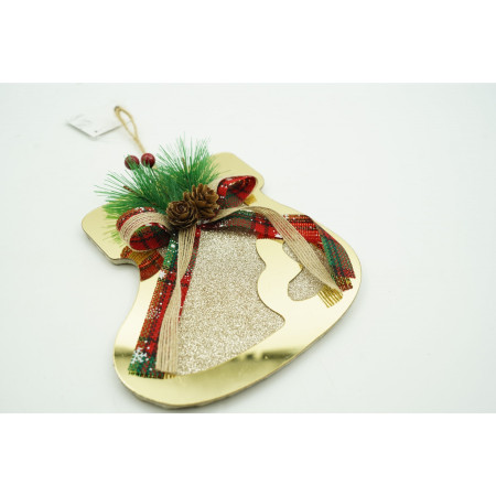 Ornament brad, Flippy, Ciorap, Auriu, Lucios, 17*17CM, Acril, Interior/ Exterior