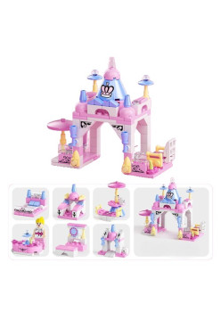 Set de Constructie Castelul Printesei 6in1, Flippy, Multiple Variante de Asamblare, 131 de Piese, Multicolor