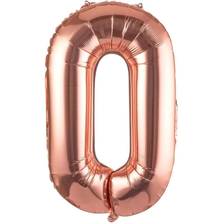 Balon Folie Metalizata Litera O, Flippy, 80 cm, Umflati cu Heliu sau Aer, Ambalaj Individual, Pai inclus, Rose Gold