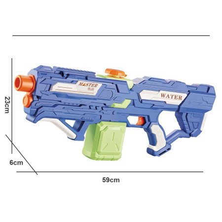 Pistol cu Apa pentru Copii, Rezervor 600ml, Flippy, 14ani+, cu baterie 1200mAh, Electric Burst, Albastru/Verde, 800ML