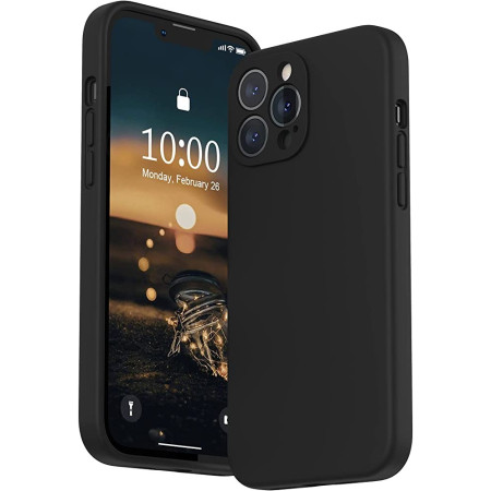 Husa Matte TPU pentru iPhone 14 Pro, Flippy, Silicon Slim, Protectie Antisoc, Negru