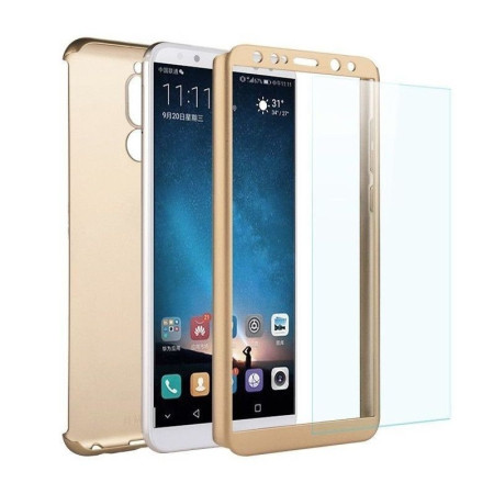 Husa Huawei Mate 10 Lite Full Cover 360 Auriu + Folie de protectie