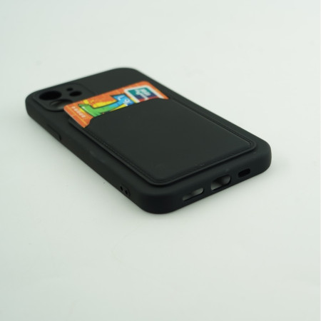 Husa protectie Flippy cu suport card compatibila cu Apple iPhone 12 Negru