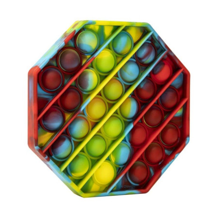 Jucarie Pop it Now & Flip it, Push Bubble Hexagon Multicolor Model 2