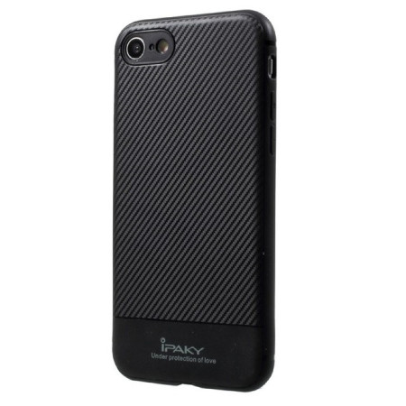 Husa Apple iPhone 6/6S IPAKY Carbon Fiber Negru