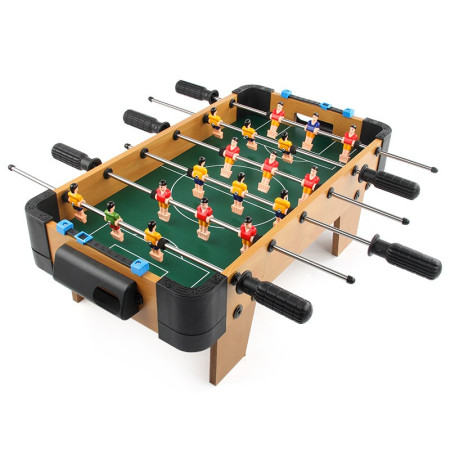 Masa de fotbal cu teren si 18 jucatori Flippy, 6 manere, cu tablou pentru scor, din metal, lemn si ABS, 51 x 44 x 17.5 cm, cu picioare, pentru copii/adulti