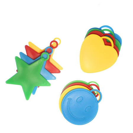 Set 4 Greutati pentru Baloanele cu Heliu, Flippy, 32 grame, 8 grame Fiecare, Plastic, Forma Smiley Face, Multicolor