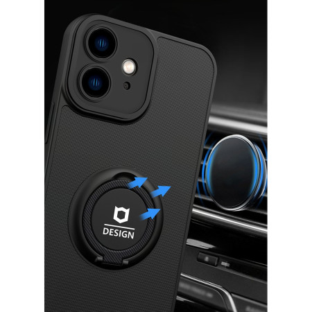 Husa Eagle Eye cu Stand pentru Huawei P20 Lite, Negru, Suport Auto Magnetic, Protectie Antisoc, Flippy