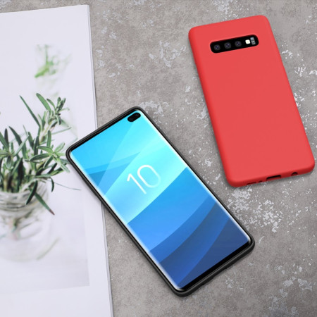 Husa protectie compatibila cu Samsung S10 Plus Liquid Silicone Case Albastru inchis