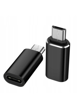 Adaptor iPhone(mama) to Micro-USB(tata) 2,8 cm, Flippy, Negru