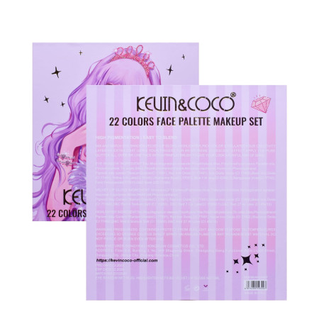 Set 4 Produse de Machiaj, KEVIN & COCO, Vanilla Queen, 22 culori, 19.7 x 21.2 x 2.5 cm