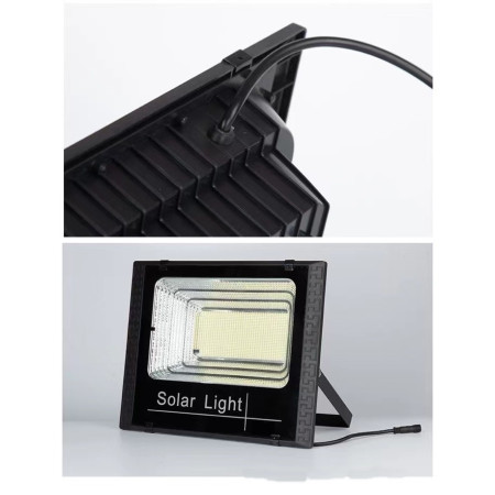 Proiector LED SMD 45W cu incarcare solara Flippy, panou solar, cu telecomanda, suport prindere, material ABS, 1.5AH, 170 LED-uri, 133Lm, 13.1x14.5 cm, negru