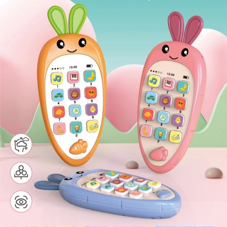 Children's cartoon early education educational science learning simulation smart phone - color: LB-C102 (carrot rabbit three colors mixed)