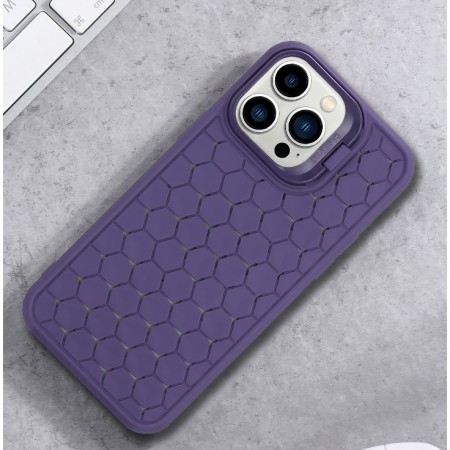 Husa de Protectie TPU, Flippy, pentru Apple iPhone 14 Pro Max, 3D Cube, cu Inel, Protectie Camera, Antisoc, Antizgariere, Antialunecare, Acoperire Completa, Mov