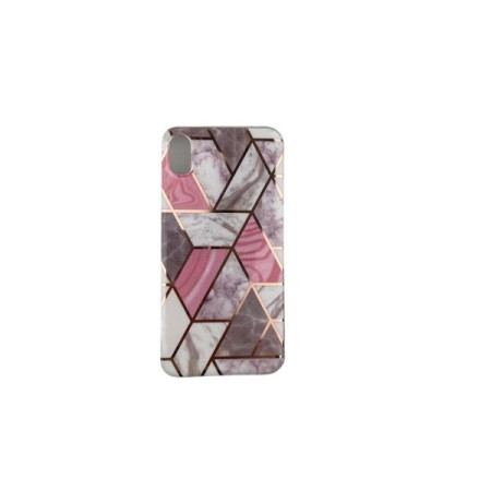 Husa protectie pentru Apple iPhone X/XS Soft IMD TPU Marble Geometric Alb