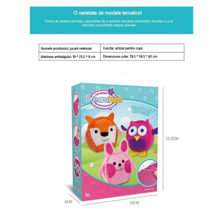 Set creatie perna pentru copii, Dream Kids, 3 piese