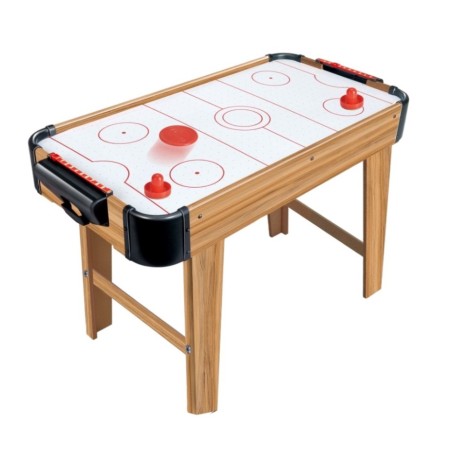 Masa Air Hockey Graffiti cu Picioare Lungi, Flippy, Lemn, 2 Pucuri, Tabela Scor, 2 Impingatoare, 76x38x61 cm, Maro