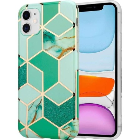 Husa protectie pentru Huawei P Smart Z Soft IMD TPU Marble Geometric Verde