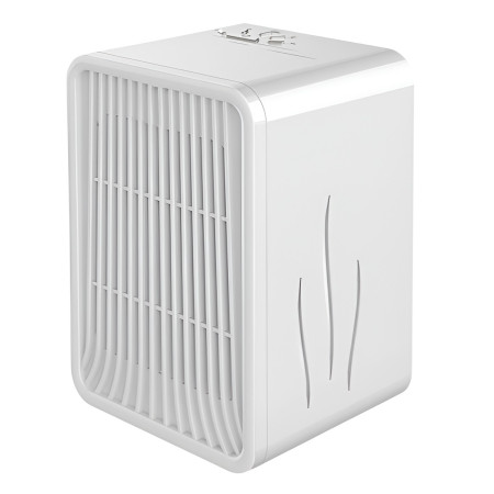 Mini Incalzitor pentru Birou, Flippy, Incalzire si Racire, 1000-1200W, cu Lumini, cu Maner, Lungime Cablu 1.5 m, 3 Trepte de Temperatura, 15.3x13.8x22.5 cm, Alb