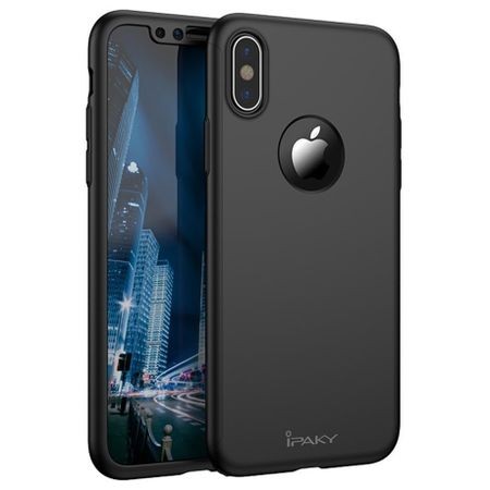 Husa Apple iPhone X IPAKY Full Cover 360 Negru + Folie Cadou