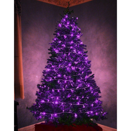 Instalatie de Craciun Fir Negru Tip Sir 24 m 300 LED -uri WP Violet