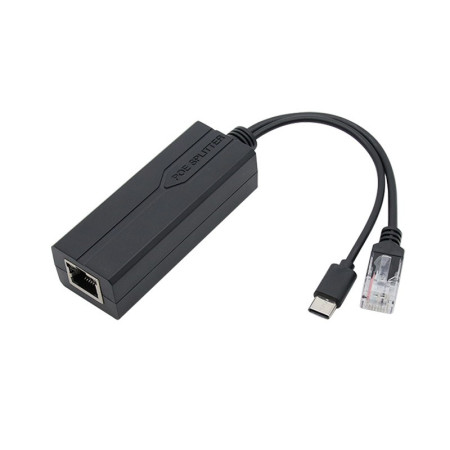 Type-C interface POE splitter 48V to 5V shaking head machine network cable to USB