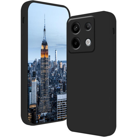 Husa de Protectie, Flippy, pentru Xiaomi Redmi Note 13 5G, Liquid Silicone, cu Microfibra pe Interior, Protectie Antisoc, Compatibil Incarcare Wireless, Negru