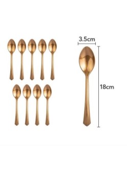 Set 10 linguna de unica folosinta 15 x 3.3 cm, bronz