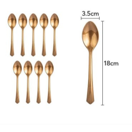 Set 10 linguna de unica folosinta 15 x 3.3 cm, bronz