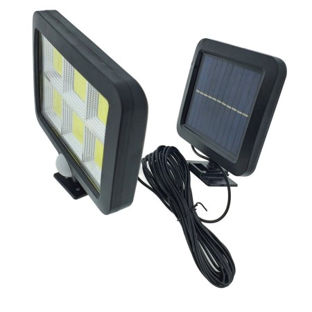 Lampa Solara LED 120 COB, Flippy, 6 Grile, Senzor de Lumina si Miscare, Lungime Cablu 4.8 m, Lumina Alba