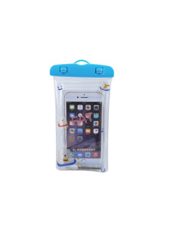 Husa subacvatica Kids Waterproof Flippy, Snowproof, Universala, cu Snur, pentru telefon sau documente, Bears, Albastru